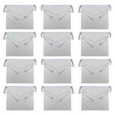 MASONIC CANDIDATE / ENTERED APPRENTICE 100%- LAMBSKIN SET OF 12 pieces WHITE picture