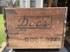 Rare Vintage 1940s Doc’s Creamy Draught Beer Wood Crate. New York/ Bronx Based picture