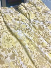 A Vtg Sears Pinch Pleated Draperies Gorgeous Shiny Floral Thermal Lined 160”x84” picture