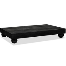 Wood Pedestal Stand Riser Decor,Classic,Black,9 X 6 Inch picture