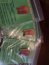 New Vintage McDonald's Employee Lapel Pins Hat Crew Fries Quiz on Card Lot of 3 picture