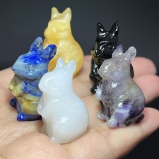5pcs Natura Mixed rabbit skull quartz crystal skull Figurines gem Random 1.2