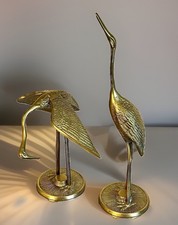 Vintage MCM Solid Brass Cranes/Herons picture