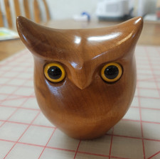 Vintage Myrtlewood MCM Carved Owl - Coos Bay Oregon Figurine picture