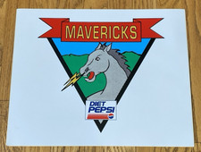 Vintage Diet Pepsi Mavericks Sticker Decal 1990's NOS 15x12 Logo Advertising picture