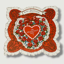 Gibson To My Brother On Valentines Day Vintage Greeting Card MBX picture