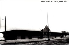 CB&Q Railroad Train Station Depot Holdrege Nebraska NE Postcard picture