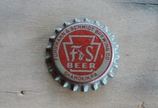 F & S BEER, FUHRMANN & SCHIMIDT BREWING CO. SHAMOKIN, PA. CORK CROWN BOTTLE CAP picture