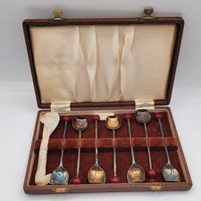Abercrombie & Fitch Boxed  Set of 8 Muddler Spoons NPHS Made In England 1960’s picture