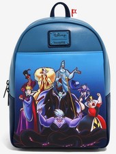 Loungefly Disney Villains Cast Characters Group Portrait Mini Backpack Exclusive picture