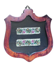 Antique Victorian Floral Beadwork Bracelet Pair in Fram Tiny Glass Beads c 1890s picture