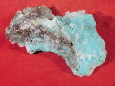 Light BLUE CHRYSOCOLLA Cluster with Translucent Druzy Quartz Mexico 88.9gr picture