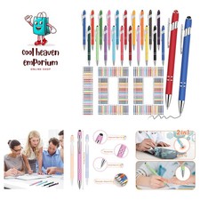 Lightweight Metal Ballpoint Pens with Stylus Tip - 100 Pack of Assorted Colors picture