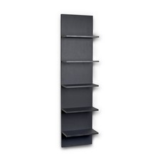 Danya B. Narrow Wall Mount Vertical Shelf Unit 5-Shelf Modern Black Grain picture