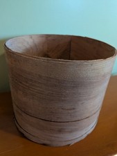Vintage 1970s Primitive Round Cheese Wooden Wood Box 16.25