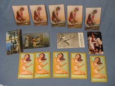 Lot of 14 Risque Vintage Post Cards with Lady's picture