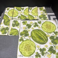 Vintage SET OF 8 Vera Nuemann melon Flowers Napkins Cloth Collectible 16x16 picture