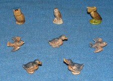 Lot of 8 Birds Owls Ducks Pelican Wade England Whimsies Red Rose Tea Figurines⭐ picture