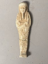 Ancient Egyptian Faience Ushabti With Hieroglyphics And Repaired At The Knees picture