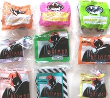 Batman/McDonald's , 9 VINTAGE Batman Happy Meal Toys - FACTORY SEALED, MINT picture