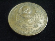 Antique Franklin Fire Insurance Company 90th Anniversary Bronze Medalion 1919 picture