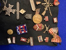 WWI US Army Insignia Lot 40pc Marksmanship Badges Collar Discs Pins 1917-1920s picture