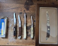 Schrade And Case Pocketknife Lot of 5 (1994) Wood/Bone/Plastic picture