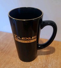 LEXUS FINANCIAL SERVICES Tall Gold Trim Coffee Mug CARS BANKING picture