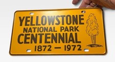Vtg Yellowstone National Park Wyoming Montana Souvenir Booster License Plate picture