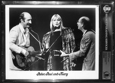 Peter Paul & Mary Signed 8x10 Photo BECKETT BAS Encapsulated Folk Music Trio picture