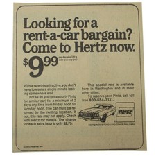 Vintage 1974 Hertz Rent-a-Car Ford Pinto Original Print Ad Ephemera 1970s Decor picture