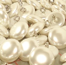 288 Vintage Pearl White Glass Shank Buttons Japan 25mm 1