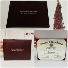 Vintage 1962 High School Diploma & Tassle Donald Hohman Poker Avonworth PA picture