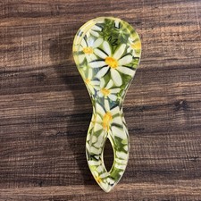 Vintage Mid-Century Modern Lucite Acrylic Resin Daisy Floral Spoon Rest picture