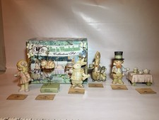 Vtg 1996 Enesco Memories of Yesterday Alice in Wonderland 6pc Collector Set picture