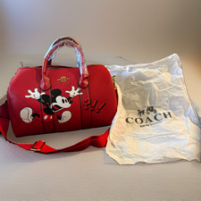 Coach Disney Minnie Mouse Satchel Handbag with Shoulder Strap, Medium Red picture