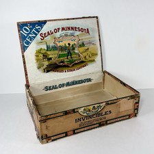 Antique Early 1900s Seal Of Minnesota Pre Embargo Cigar Box Kuhles & Stock -Read picture
