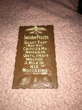 NATIVE AMERICAN SIGN VINTAGE INDIAN PRAYER PLAQUE NAVAJO WALL HANGING picture