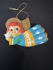 VINTAGE MID CENTURY PAPER MACHE ANGEL CHRISTMAS ORNAMENT picture