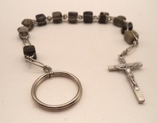 Vintage Connemara Marble Pocket Rosary Irish Tenner Chaplet Keyring Ireland 10.5 picture