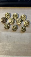 10x Vintage US Navy Brass Blazer Buttons Waterbury Co. 1 Inch Eagle Anchor Lot picture