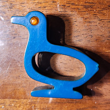 Vintage Blue Bakelite Duck Shaped Napkin Ring 12 .7mm Semichrome Tested picture