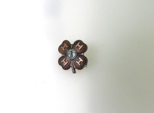 Vintage 4-H Pin 1st Year Clover 4 Leaf Green Enamel School Society Member picture