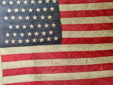 Rare Antique 44-Star American Flag c.1891 Eccentric Staggered Pattern 5x9 Sewn picture