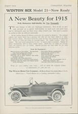1914 Winton Six Model 21 Open Top Distinctive Individuality Beauty Ad CO8 picture