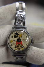 Vintage 1930s Ingersoll Mickey Mouse Mechanical Wrist Watch (Runs) picture