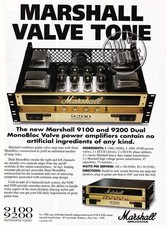 MARSHALL 9100/9200 DUAL MONOBLOC VALVE GUITAR AMP~1994 PROMO PRINT AD POSTER picture
