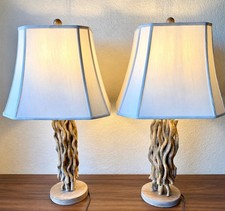 Pair of Real Wood Branch Table Lamps With Shades – 29” Tall picture