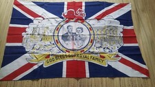 Vintage Union Jack Flag 'God Bless Our Royal Family' - Queen Elizabeth & Family picture