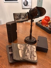 Antique Underwood and Underwood Stereoscope 3D Viewer 27 Jerusalem cards boxed picture